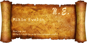 Mikle Evelin névjegykártya